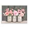 Stupell Industries Blossoming Pink Rose Bouquets Rustic Country Jars Wall Plaque